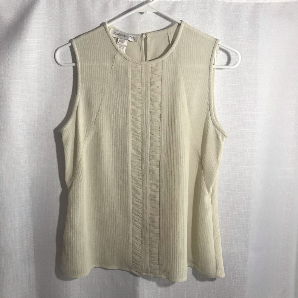 JONES NEW YORK Women's Size 6 Small Beige Sleeveless Tank Top Blouse - Picture 3 of 11